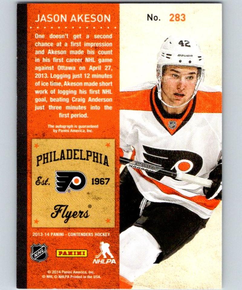 2013-14 Playoff Contenders Rookie Ticket Signatures #283 Jason Akeson 04424