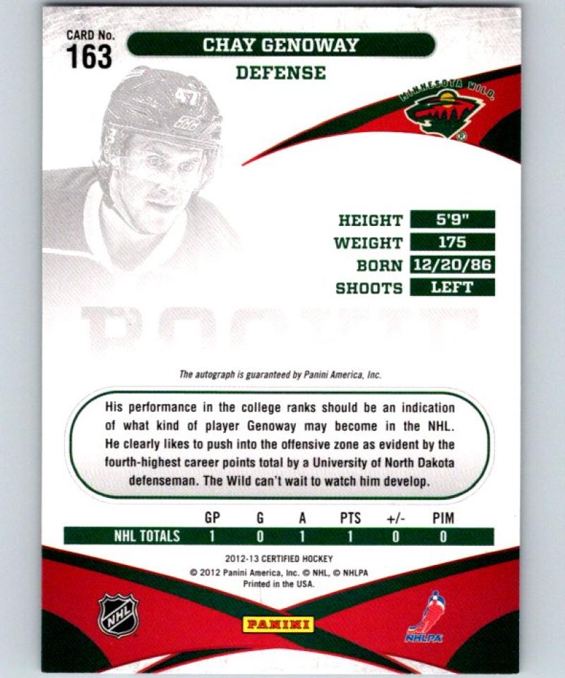 2012-13 Panini Certified #163 Chay Genoway AU RC 794/999 NHL 04452