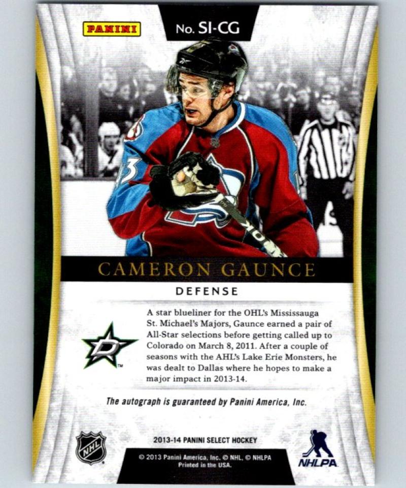 2013-14 Panini Select Select Signatures Cameron Gaunce Hockey NHL Auto 04460