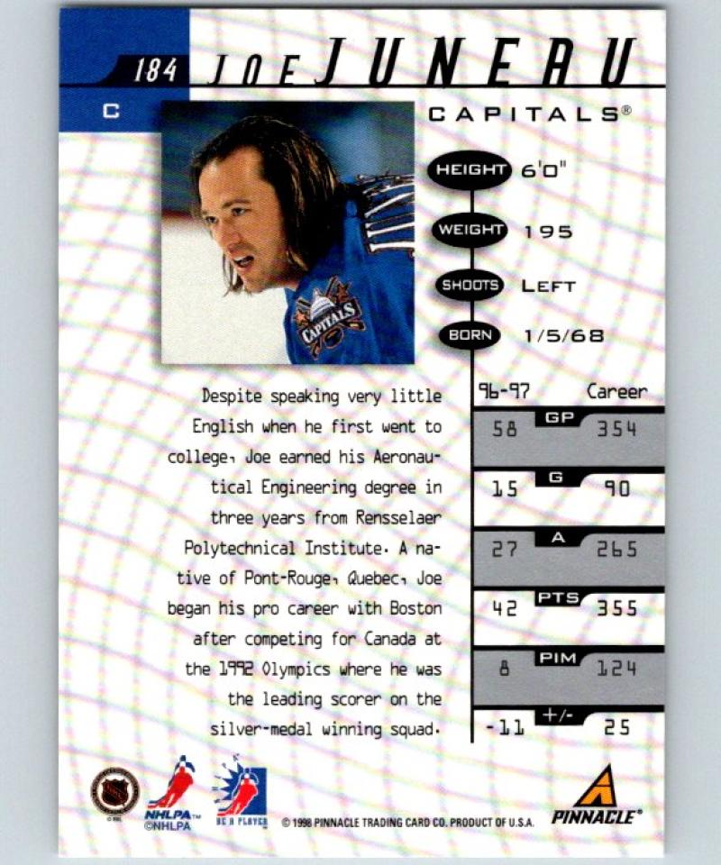 1997-98 Be A Player Autographs Joe Juneau Hockey NHL Auto 04474