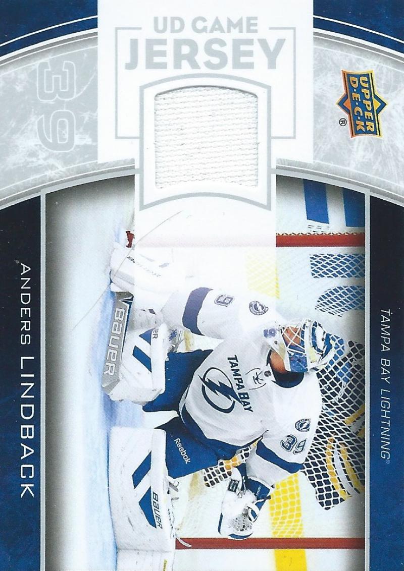 2013-14 Upper Deck UD Game Jersey #GJ-AL Anders Lindback NHL Hockey 04508 Image 1