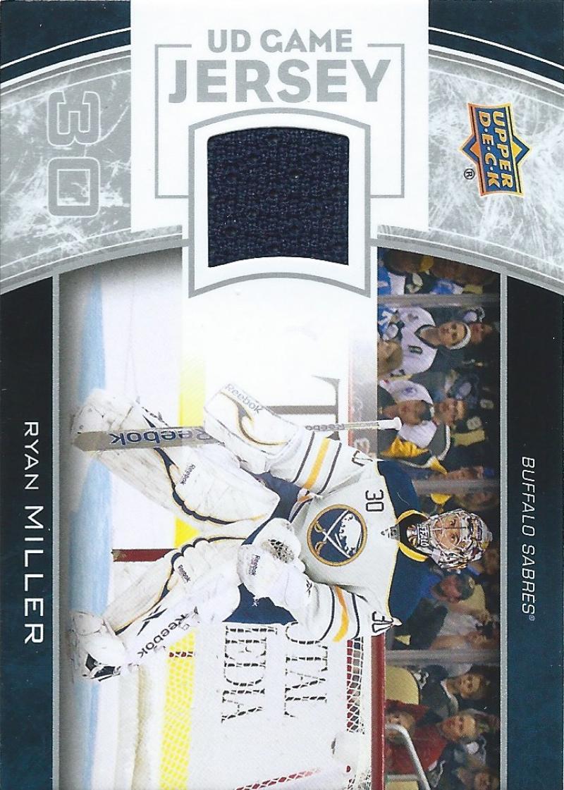 2013-14 Upper Deck UD Game Jersey #GJ-RY Ryan Miller NHL Hockey 04526 Image 1