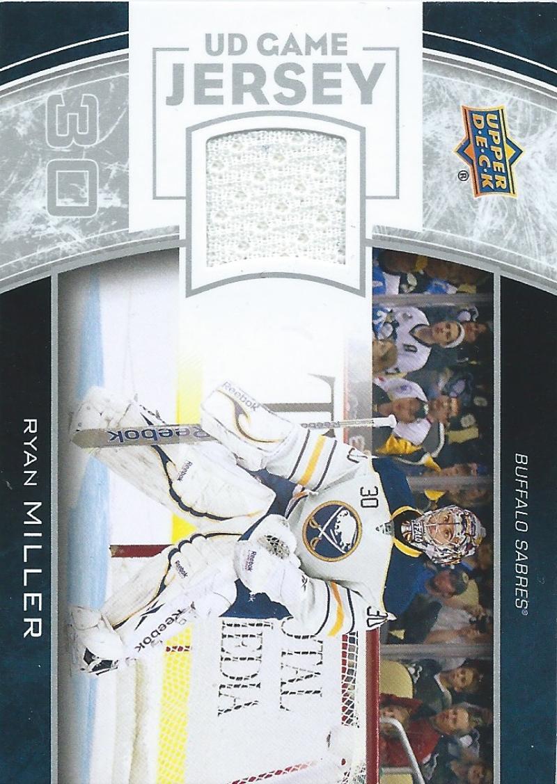 2013-14 Upper Deck UD Game Jersey #GJ-RY Ryan Miller NHL Hockey 04527 Image 1