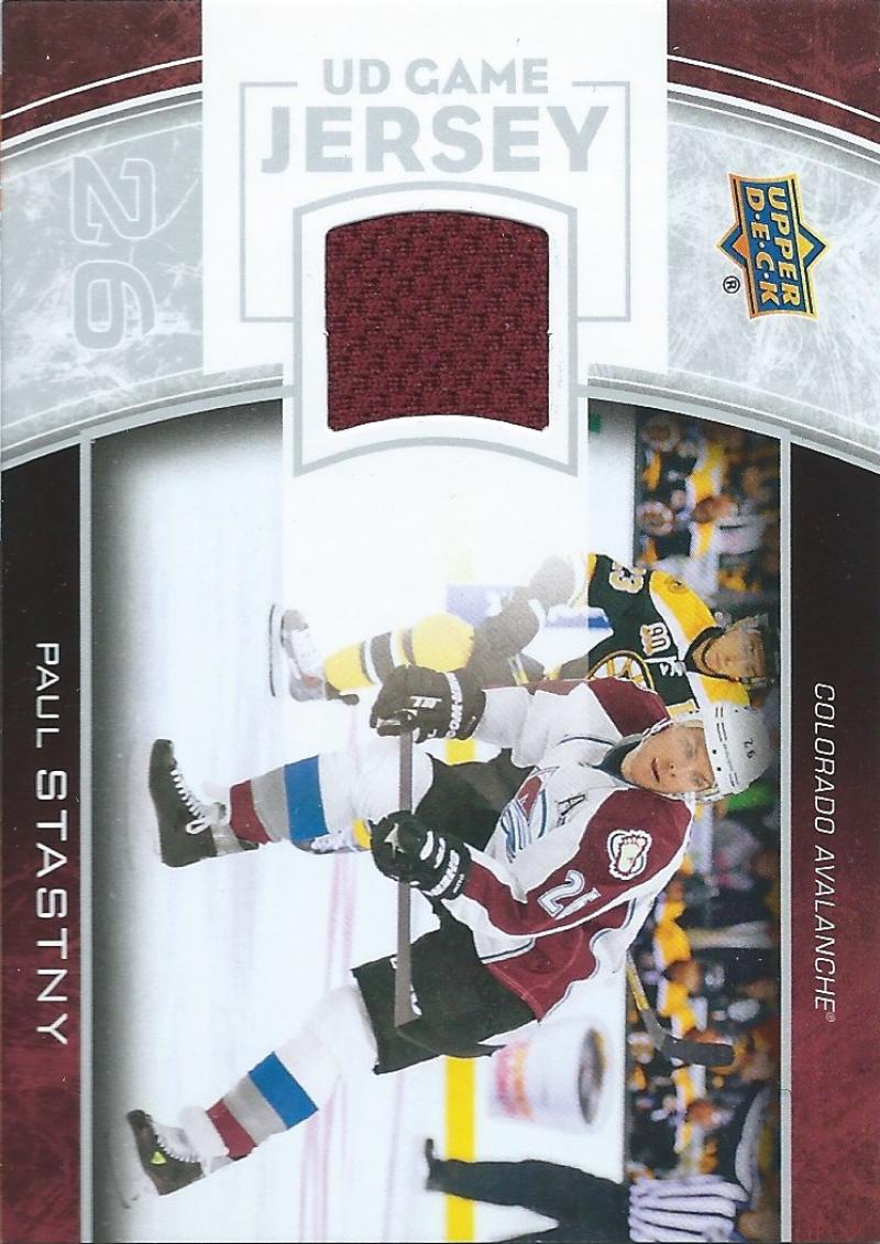 2013-14 Upper Deck UD Game Jersey #GJ-ST Paul Stastny NHL Hockey 04530 Image 1