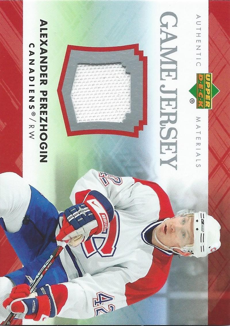 2007-08 Upper Deck Game Jerseys #JAP Alexander Perezhogin NHL Hockey 04533