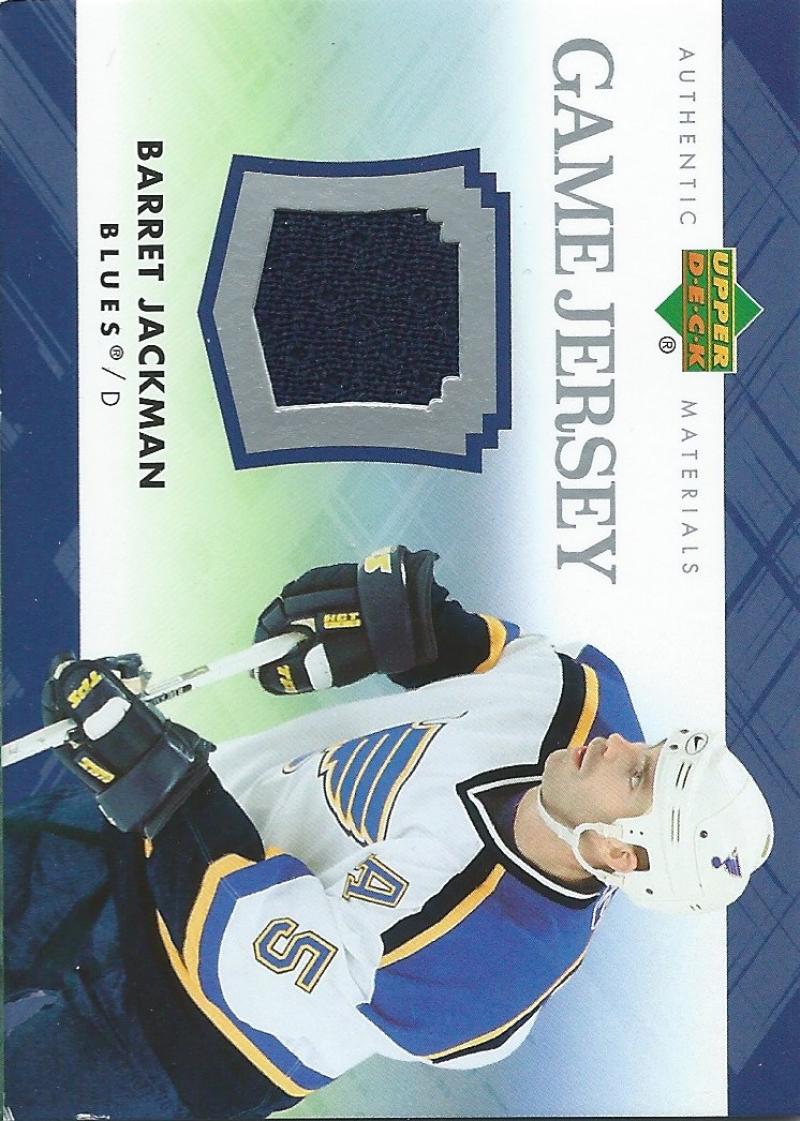 2007 08 Upper Deck Game Jerseys JBJ Barret Jackman NHL Hockey 04535 Hockey Card World Inc