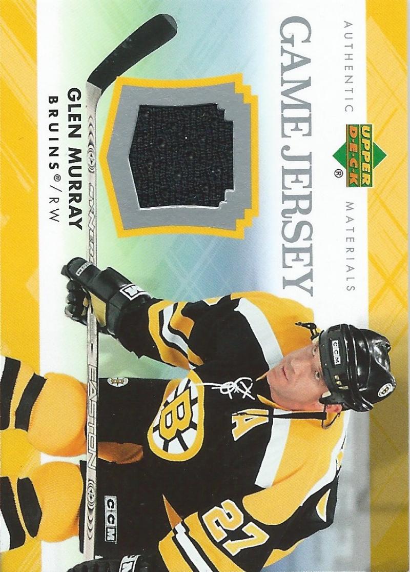 2007-08 Upper Deck Game Jerseys #JGM Glen Murray NHL Hockey 04543 Image 1