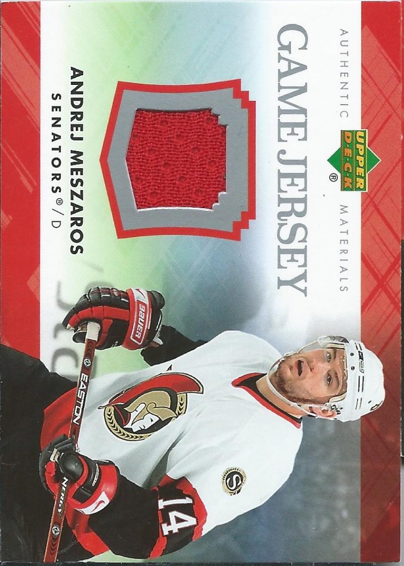 2007-08 Upper Deck Game Jerseys #JME Andrej Meszaros NHL Hockey 04546 Image 1
