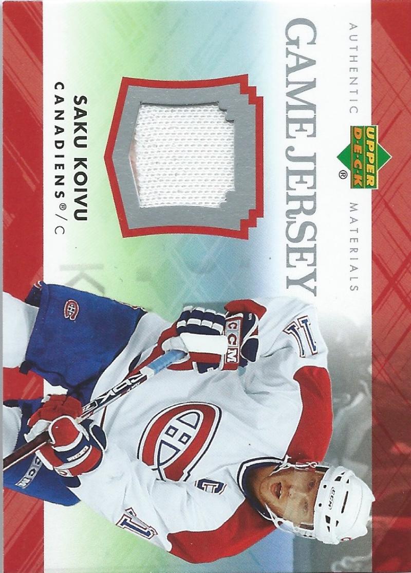 2007-08 Upper Deck Game Jerseys #JSK Saku Koivu NHL Hockey 04557