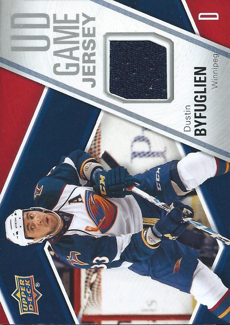 2011-12 Upper Deck Game Jerseys #GJBY Dustin Byfuglien NHL Hockey 04563 Image 1