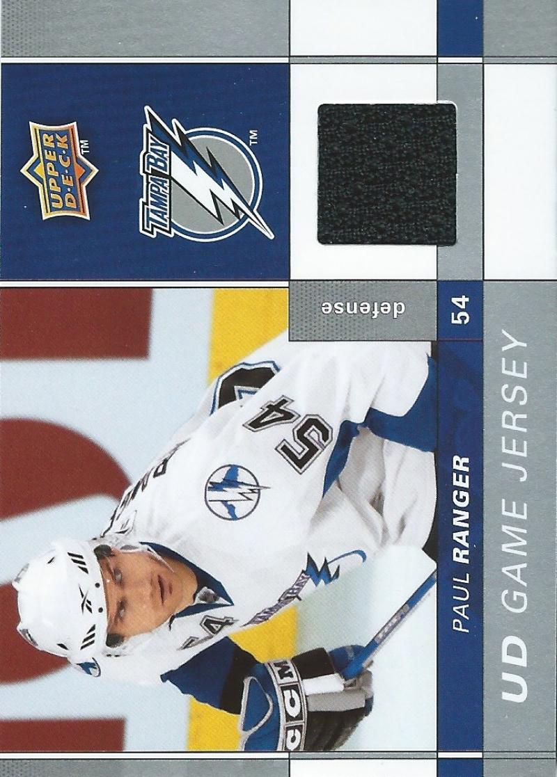 2009-10 Upper Deck Game Jerseys #GJRA Paul Ranger NHL Hockey 04587 Image 1