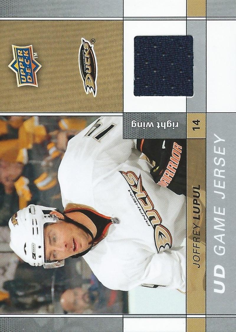 2009-10 Upper Deck Game Jerseys #GJ2-JL Joffrey Lupul NHL Hockey 04590 Image 1