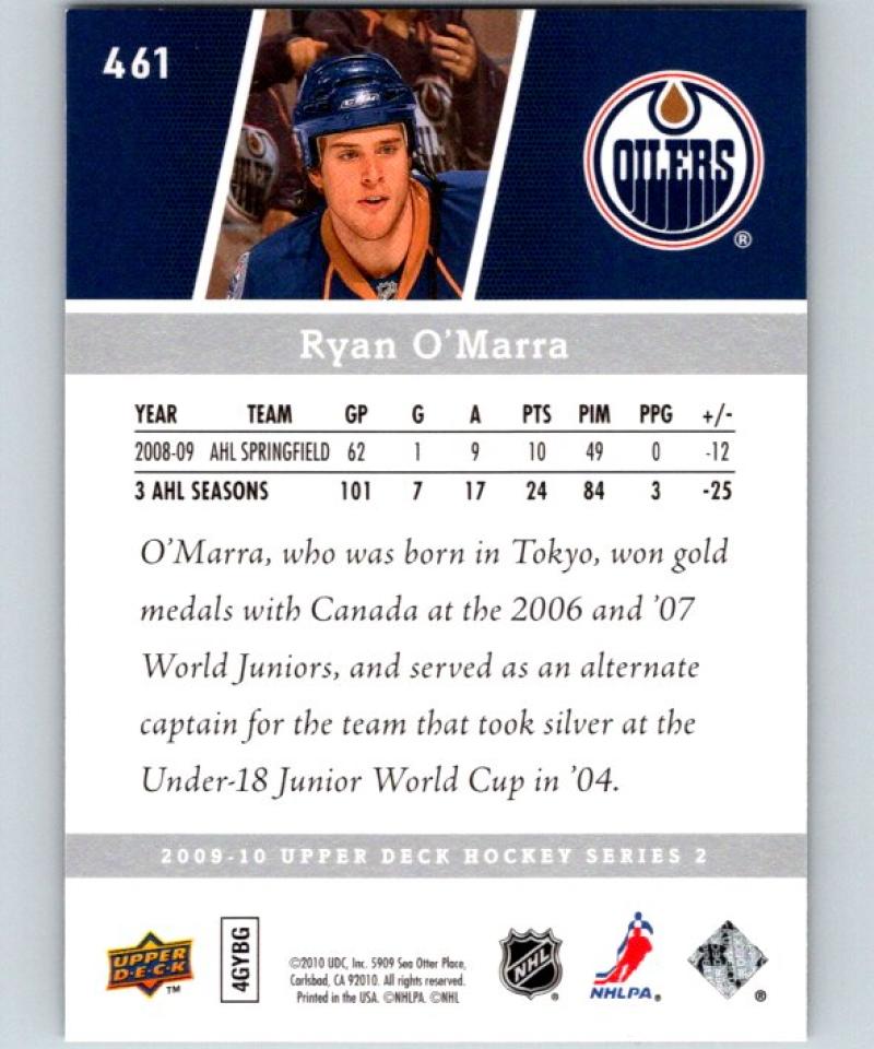 2009-10 Upper Deck #461 Ryan O'Marra NHL RC Rookie Young Guns YG 04609