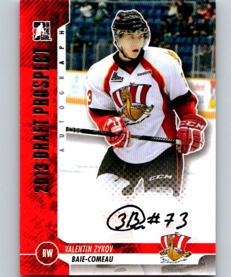 2012-13 ITG Draft Prospects Autographs #AVZ Valentin Zykov Auto 04653 Image 1