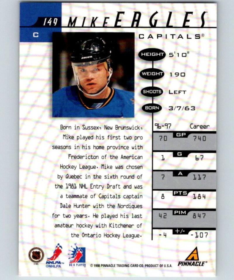 1997-98 Be A Player Autographs #149 Mike Eagles NHL Auto Capitals 04706