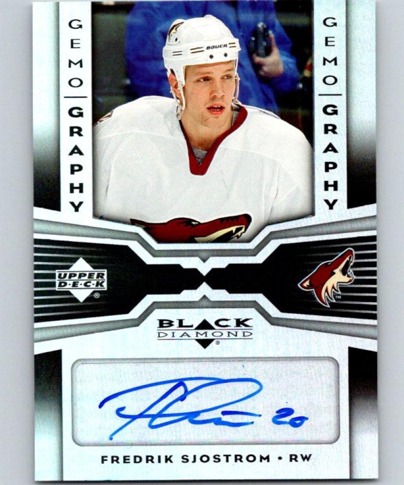 2005 Upper Deck Black Diamond Gemography Fredrik Sjostrom NHL Auto 04719 Image 1