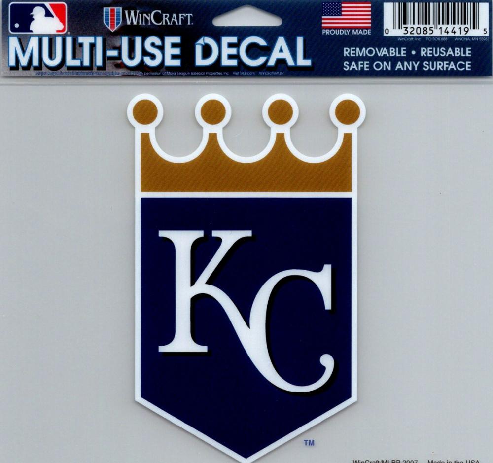 Kansas City Royals Multi-Use Decal Sticker 5"x6" Clear Back Image 1