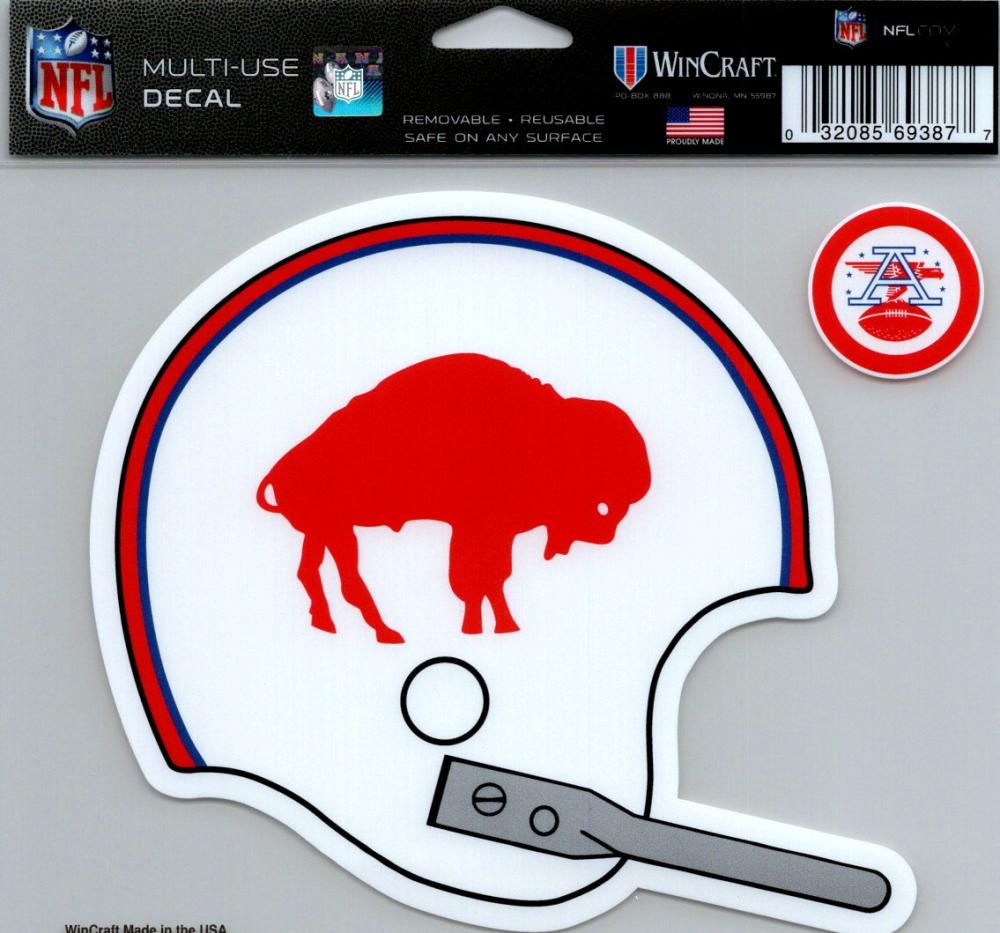 Buffalo Bills Vintage Multi-Use Decal Sticker 5"x6" NFL Clear Back Image 1