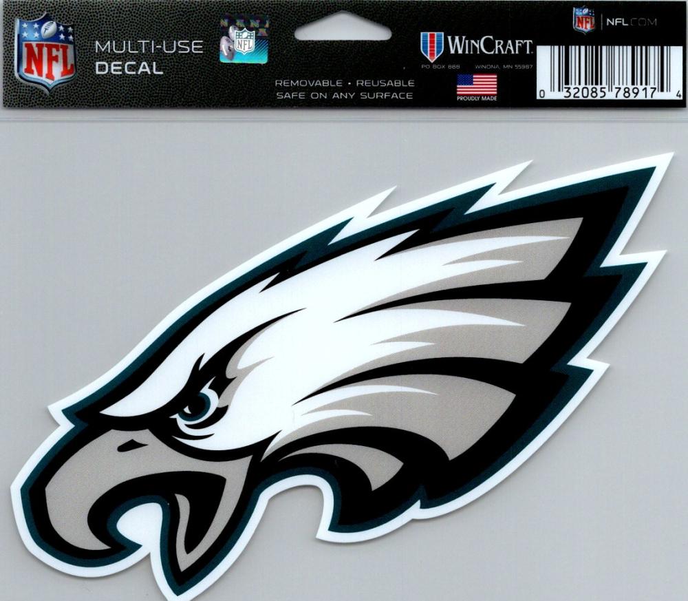 Philadelphia Eagles Multi-Use Decal Sticker 5"x6" NFL Clear Back Image 1
