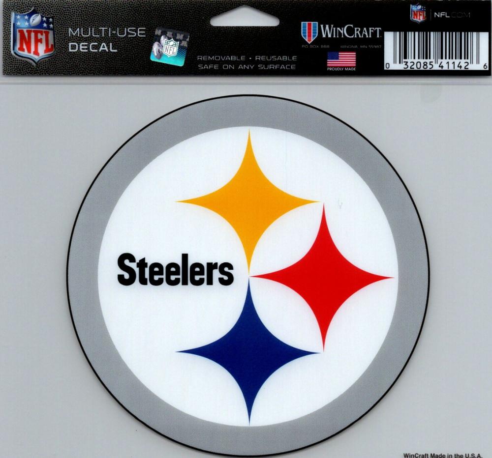 Pittsburgh Steelers Multi-Use Decal Sticker 5"x6" NFL Clear Back Image 1