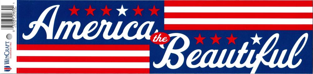 United States USA Bumper Strip 3"x12" America The Beautiful Image 1