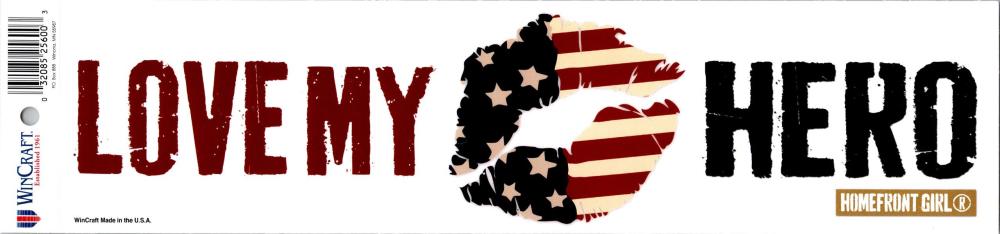 United States USA Bumper Strip 3"x12" Love My Hero Image 1