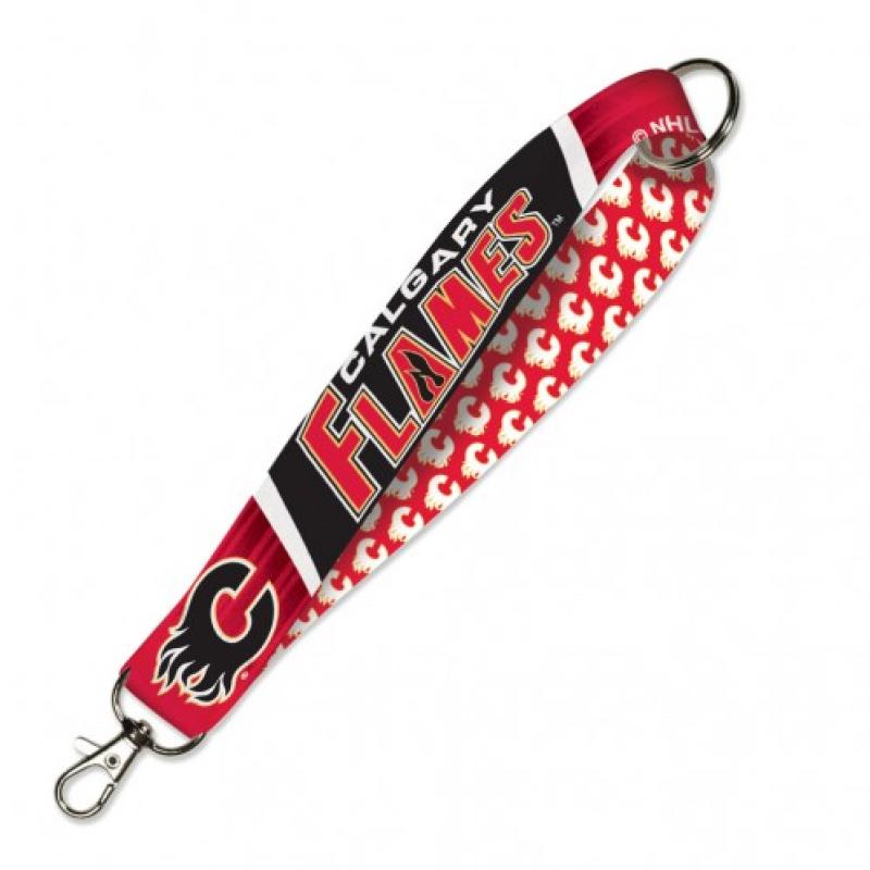 Wincraft Calgary Flames 1" Polyester Lanyard Key Wrist Band Image 1