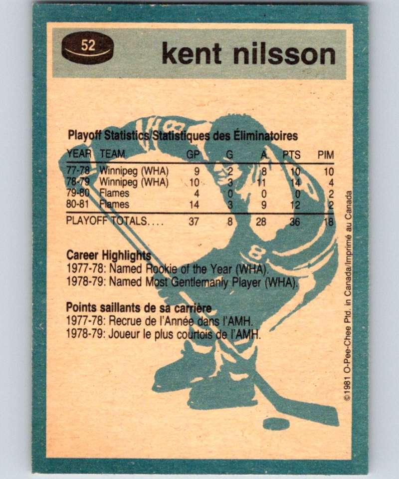 1981-82 O-Pee-Chee #52 Kent Nilsson Flames 6344