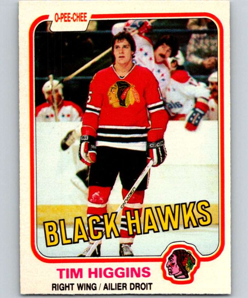 1981-82 O-Pee-Chee #57 Tim Higgins RC Rookie Blackhawks 6349