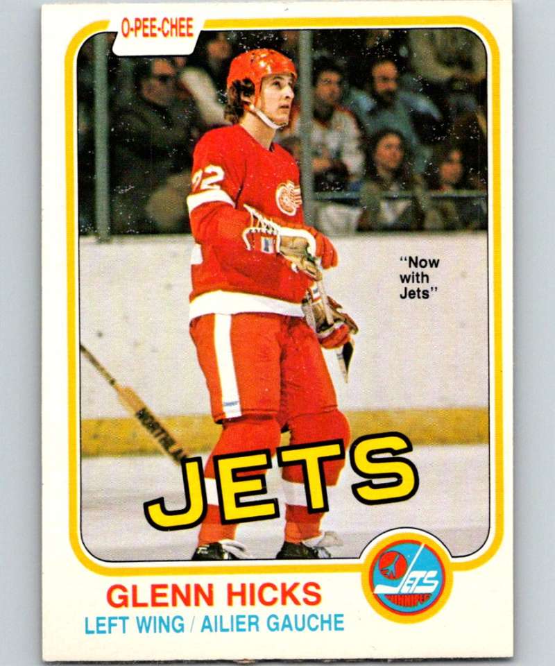 1981-82 O-Pee-Chee #98 Glenn Hicks RC Rookie Winn Jets 6391