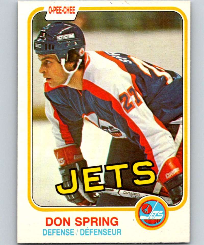 1981-82 O-Pee-Chee #375 Don Spring RC Rookie Winn Jets 6668
