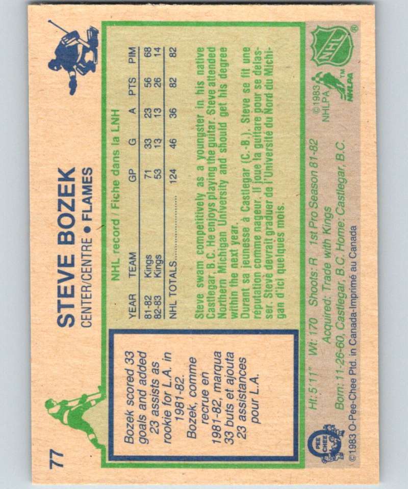 1983-84 O-Pee-Chee #77 Steve Bozek Flames NHL Hockey