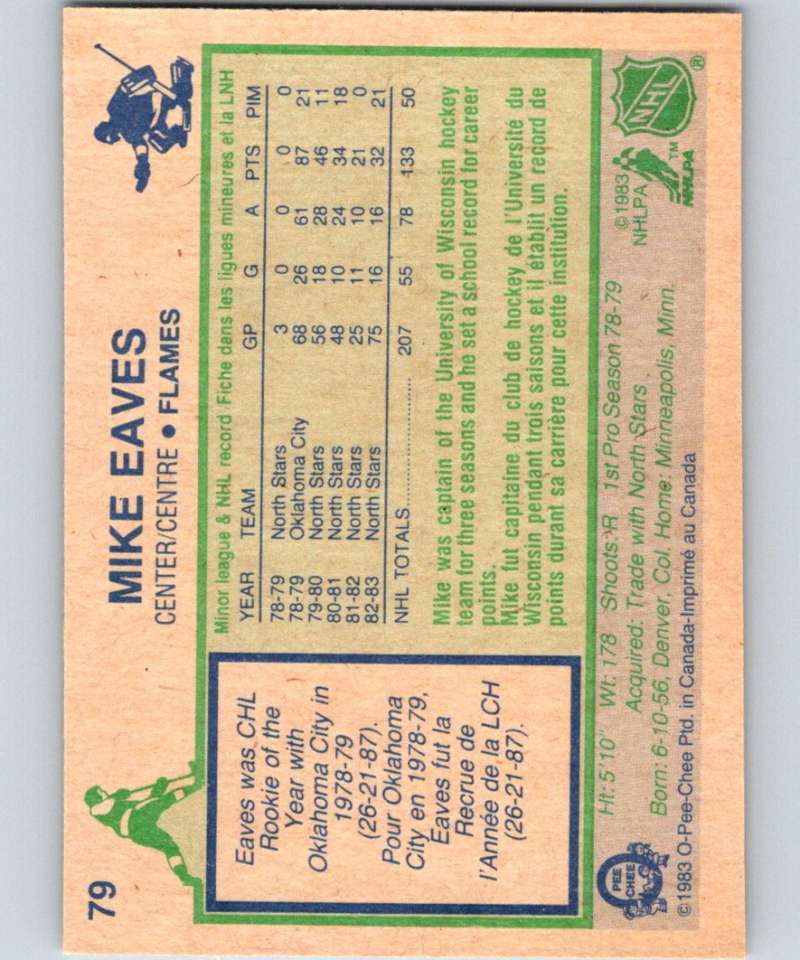 1983-84 O-Pee-Chee #79 Mike Eaves Flames NHL Hockey