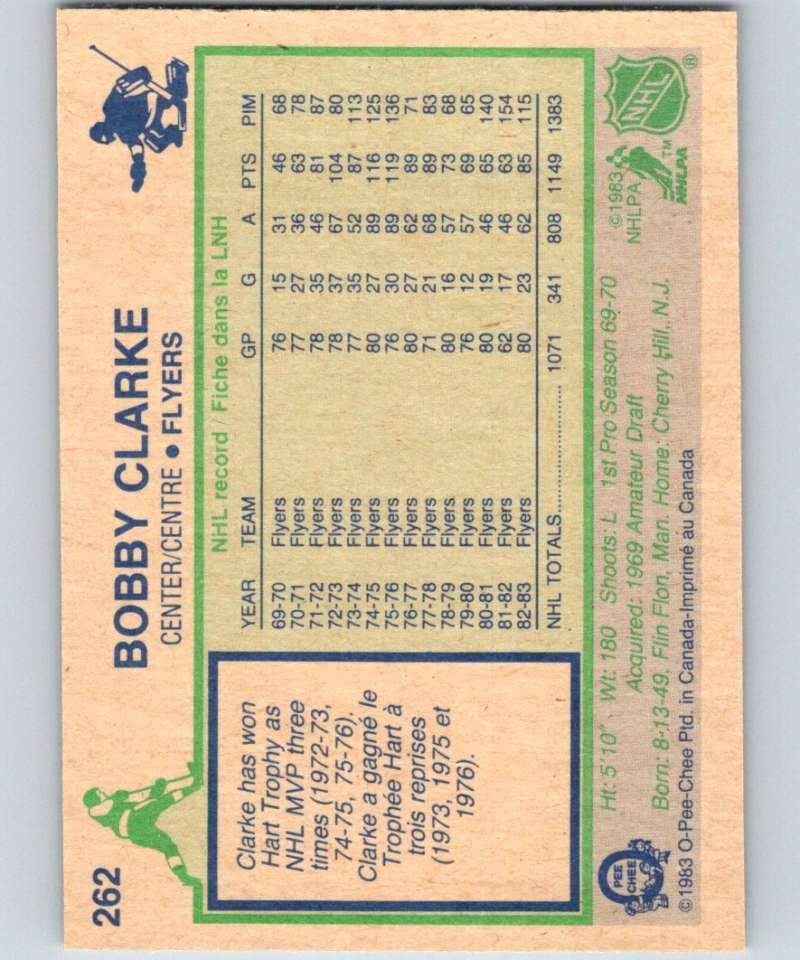 1983-84 O-Pee-Chee #262 Bobby Clarke Flyers NHL Hockey