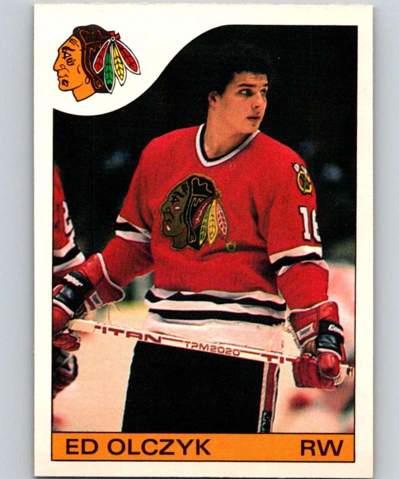1985-86 O-Pee-Chee #86 Ed Olczyk RC Rookie Blackhawks NHL Hockey