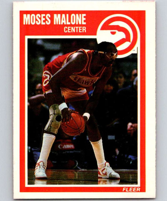 1989-90 Fleer #4 Moses Malone Hawks NBA Baseketball Image 1