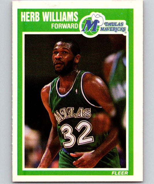 1989-90 Fleer #37 Herb Williams Mavericks NBA Baseketball Image 1