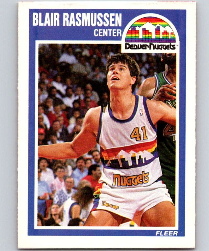 1989-90 Fleer #42 Blair Rasmussen Nuggets NBA Baseketball Image 1