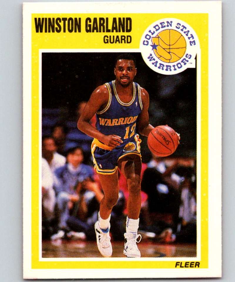 1989-90 Fleer #53 Winston Garland Warriors NBA Baseketball Image 1