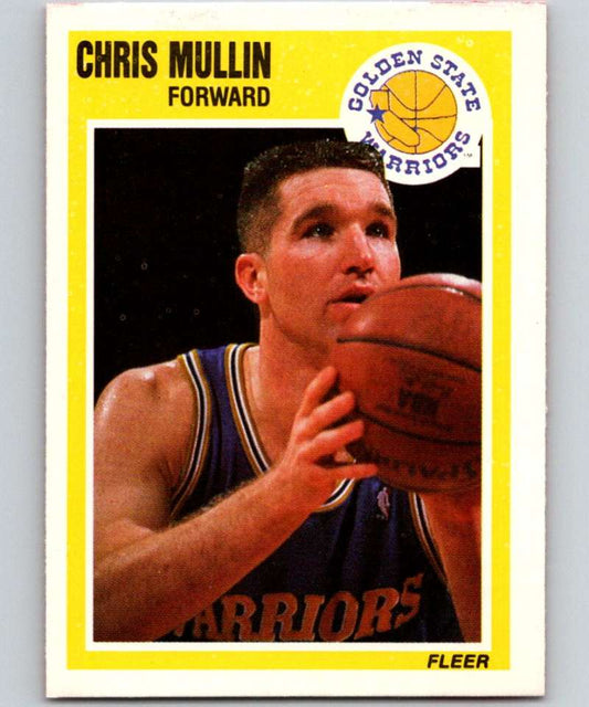 1989-90 Fleer #55 Chris Mullin Warriors NBA Baseketball Image 1