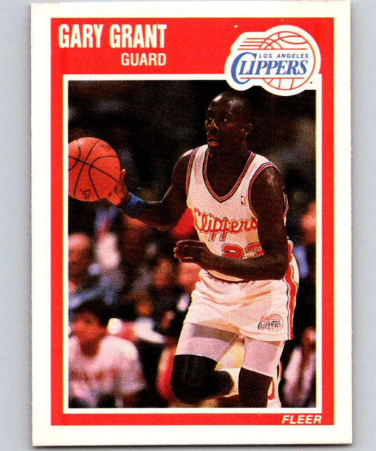 1989-90 Fleer #70 Gary Grant RC Rookie Clippers NBA Baseketball Image 1