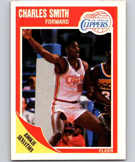 1989-90 Fleer #73 Charles Smith RC Rookie Clippers NBA Baseketball