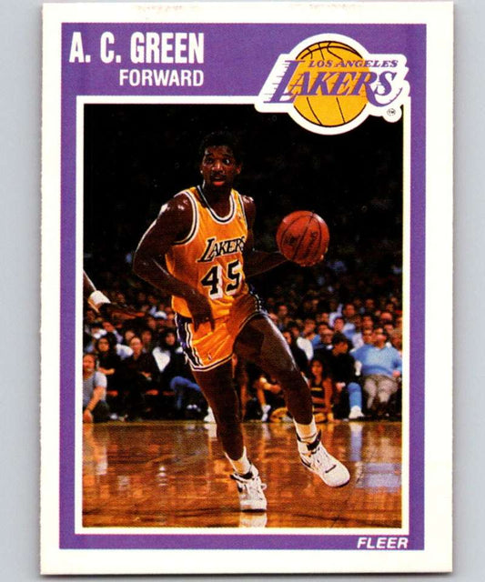1989-90 Fleer #76 A.C. Green Lakers NBA Baseketball Image 1