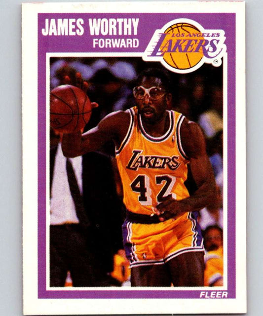 1989-90 Fleer #80 James Worthy Lakers NBA Baseketball
