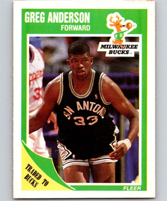 1989-90 Fleer #85 Greg Anderson Bucks UER NBA Baseketball Image 1