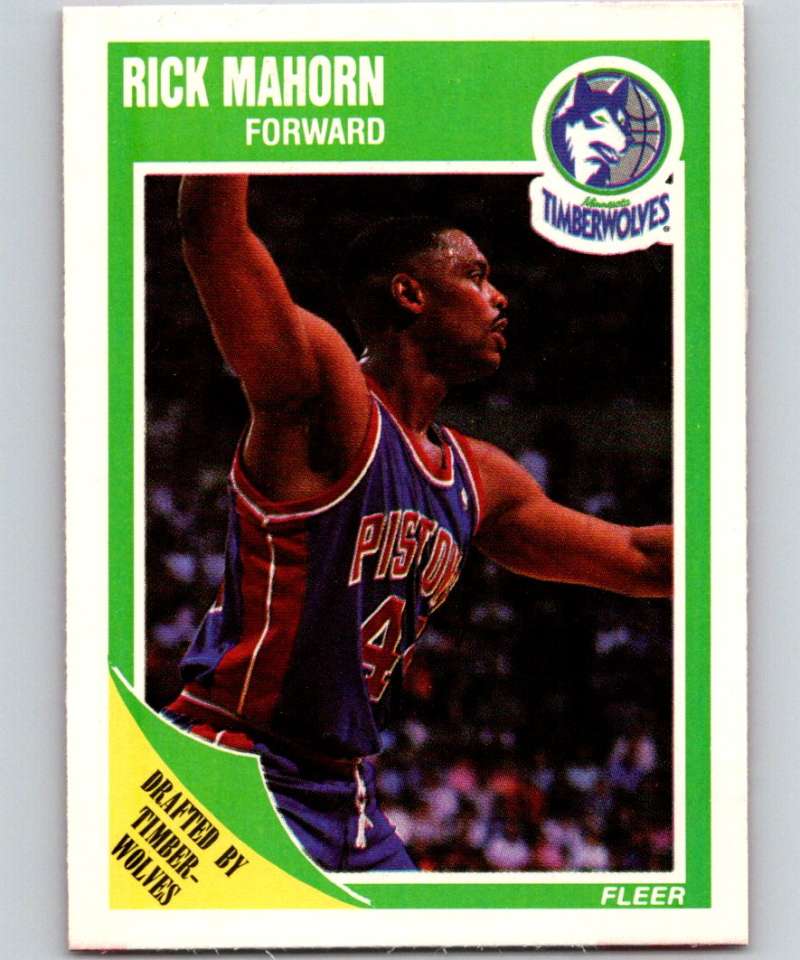1989-90 Fleer #93 Rick Mahorn Timberwolves NBA Baseketball Image 1
