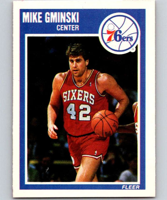 1989-90 Fleer #116 Mike Gminski 76ers NBA Baseketball Image 1