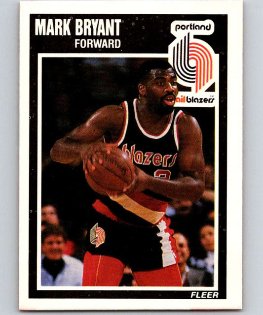 1989-90 Fleer #127 Mark Bryant RC Rookie Blazers NBA Baseketball Image 1