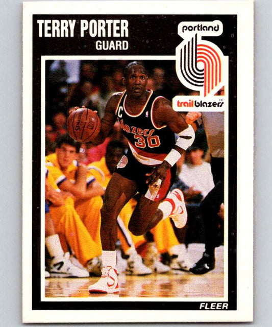 1989-90 Fleer #131 Terry Porter Blazers NBA Baseketball Image 1