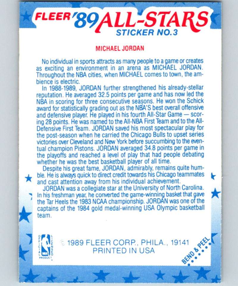 1989-90 Fleer Stickers #5 Magic Johnson Lakers NBA Basketball